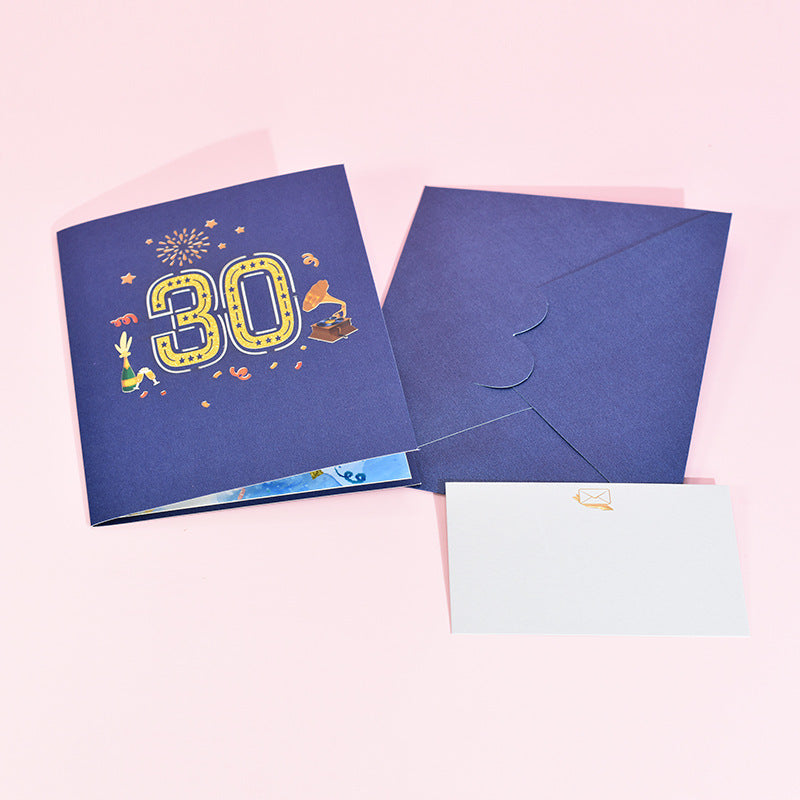 Creative Stereoscopic Greeting Age Card