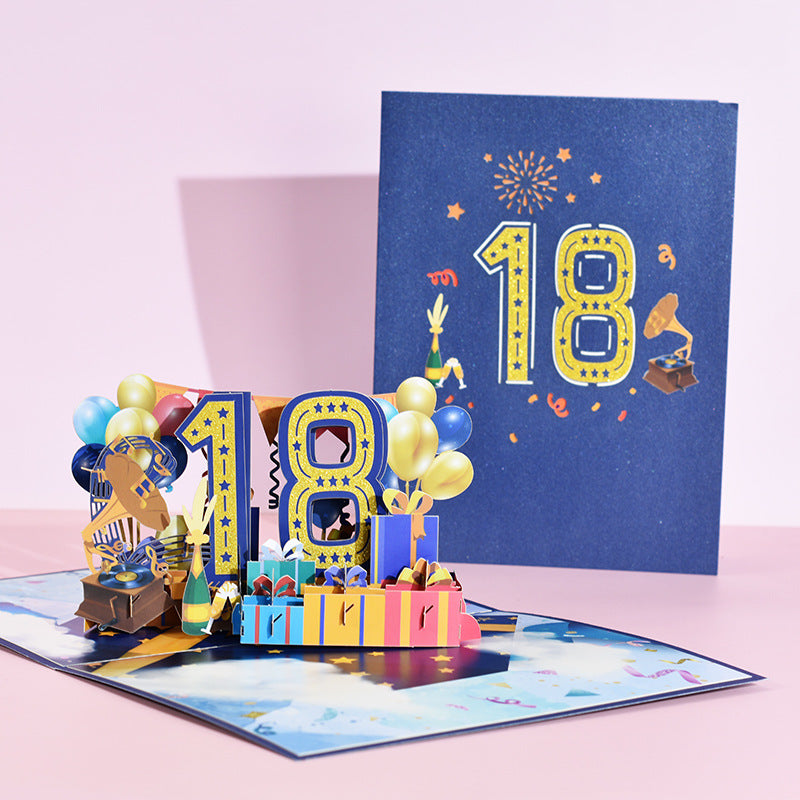 Creative Stereoscopic Greeting Age Card