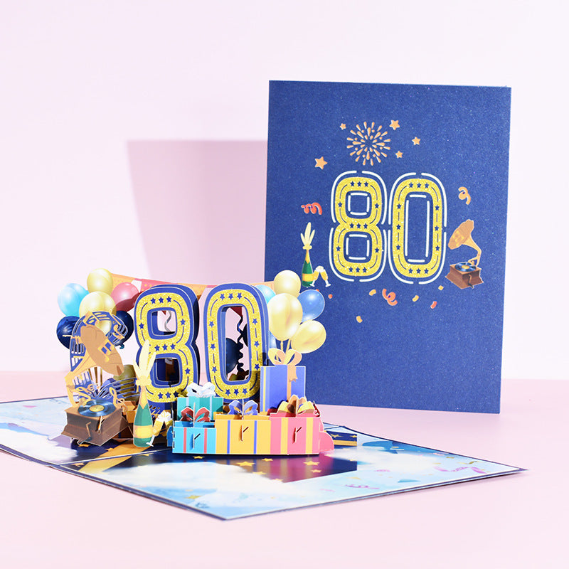 Creative Stereoscopic Greeting Age Card