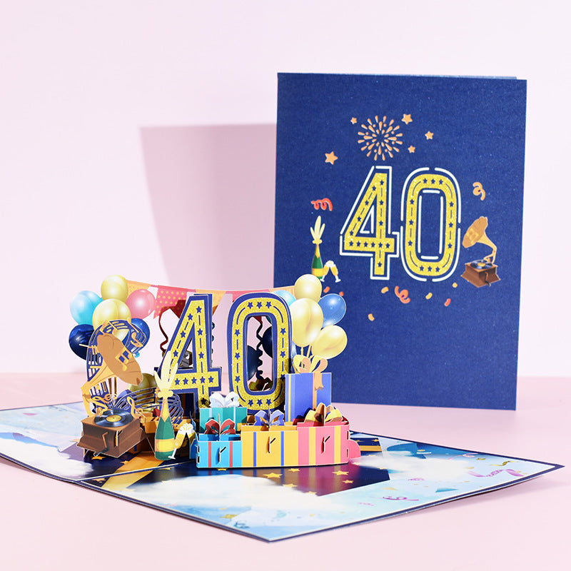 Creative Stereoscopic Greeting Age Card