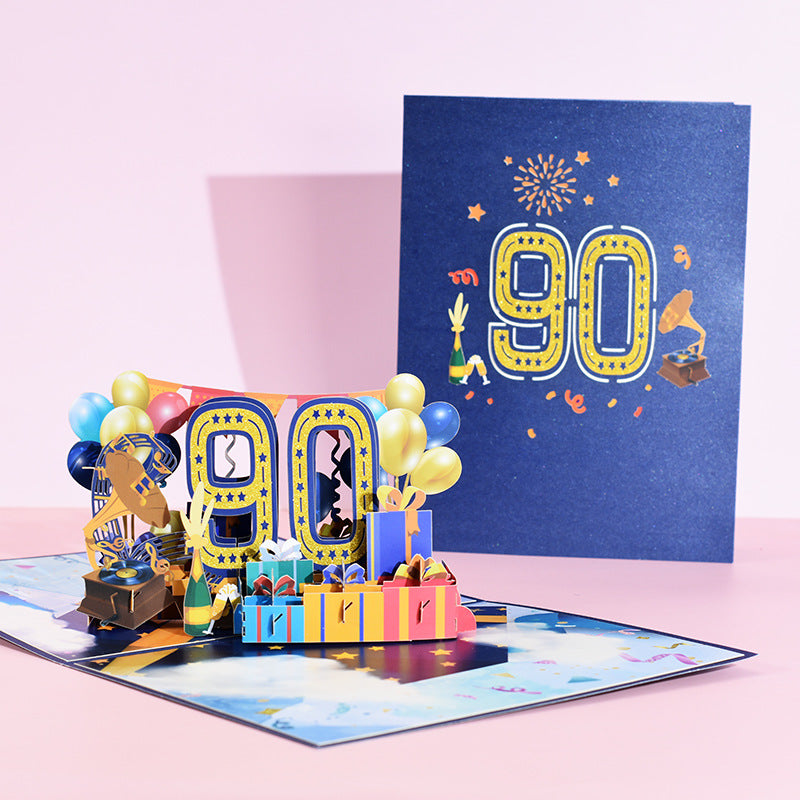 Creative Stereoscopic Greeting Age Card