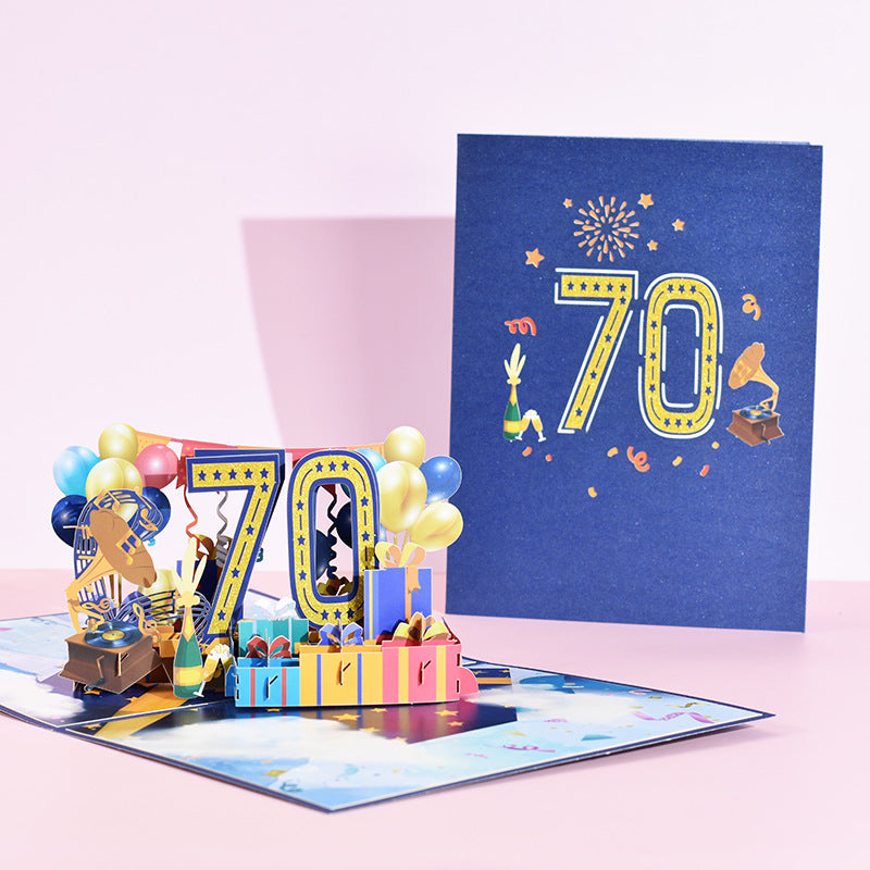 Creative Stereoscopic Greeting Age Card