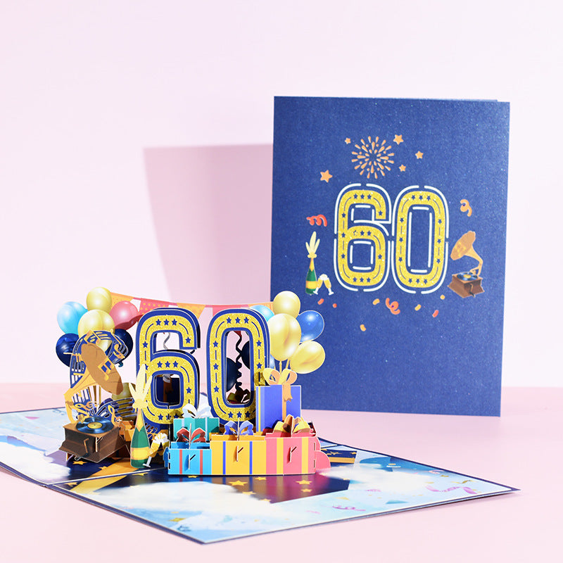 Creative Stereoscopic Greeting Age Card