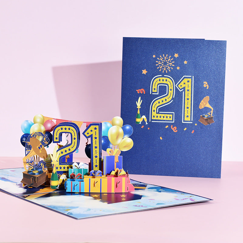 Creative Stereoscopic Greeting Age Card