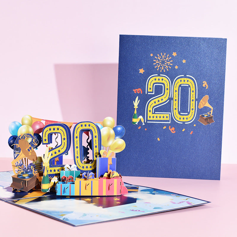 Creative Stereoscopic Greeting Age Card